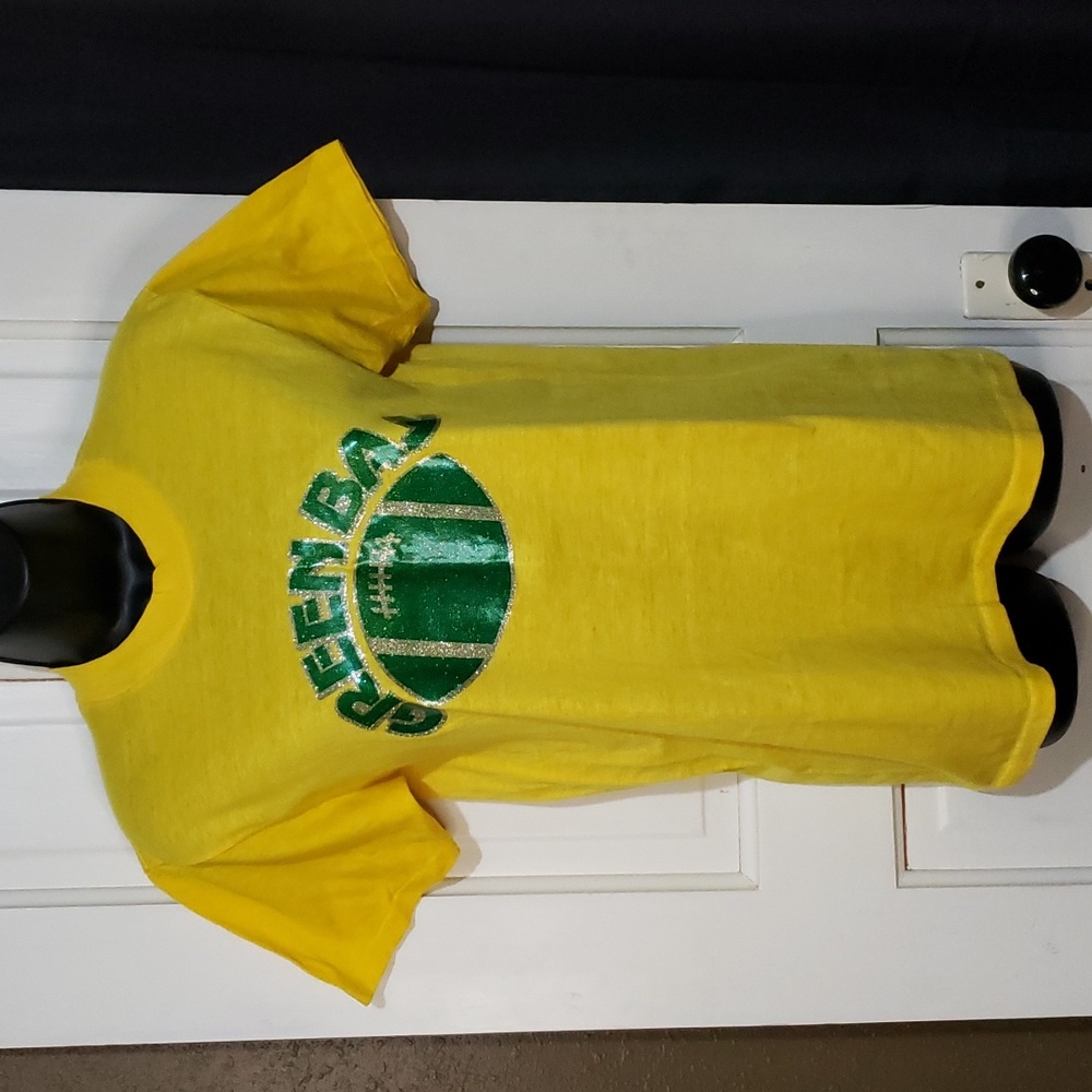 Vtg Screen Print Single Stitch Tee Womens Medium Short Sleeve Packers